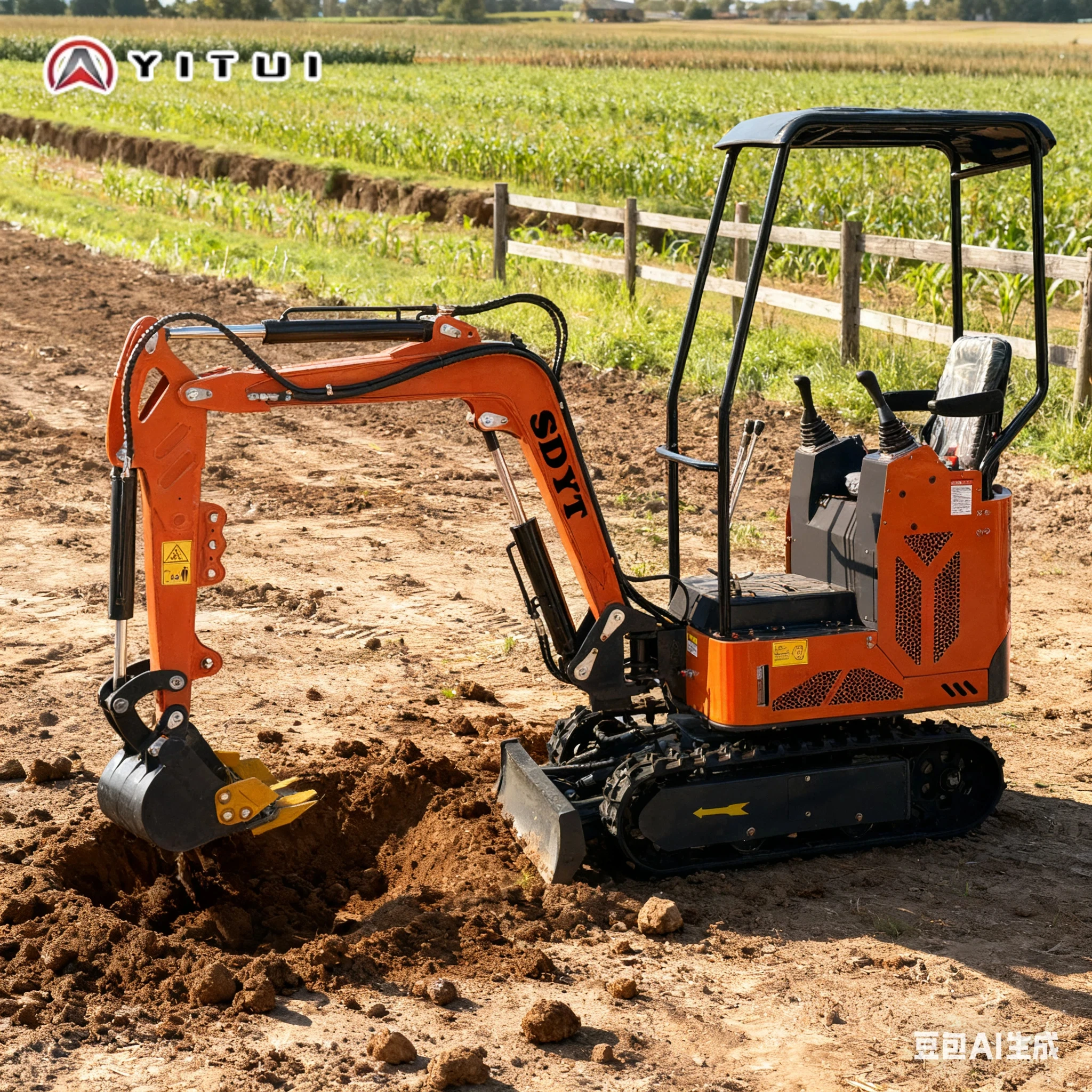 Customized Mini Excavator For Sale Ce-Certified 1.2-Ton With Bucket Attachment Suitable For Agricultural Equip With Tool Box