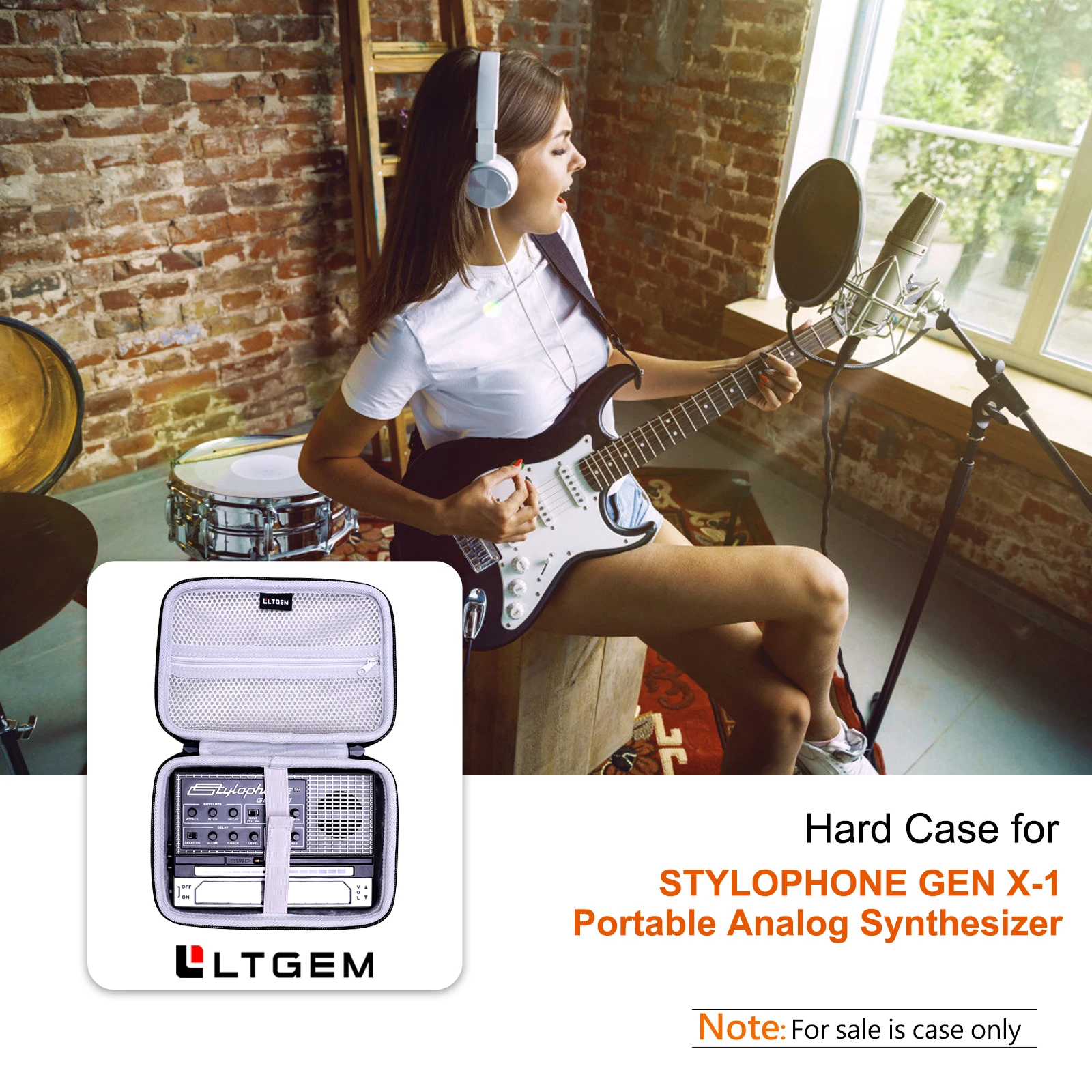LTGEM EVA Hard Case for STYLOPHONE GEN X 1 Portable Analog Synthesizer Protective Carrying Storage Bag(ONLY bag!!!)