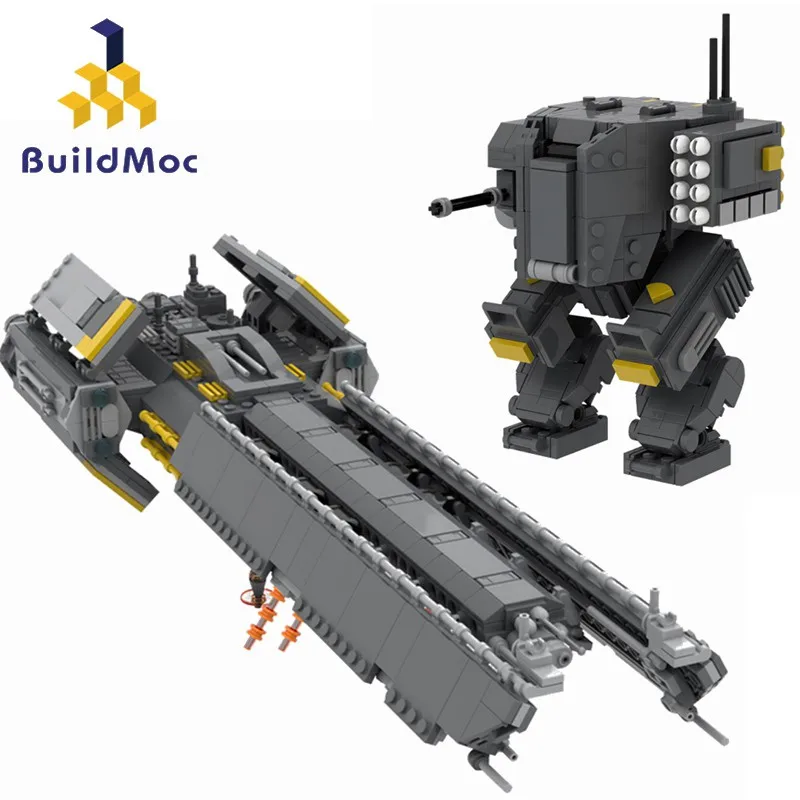 Buildmoc Helldiverseds Super Destroyer Exo-45 Robots Patrioted Model Building Blocks Toys For Children Toy Kids Gifts Bricks