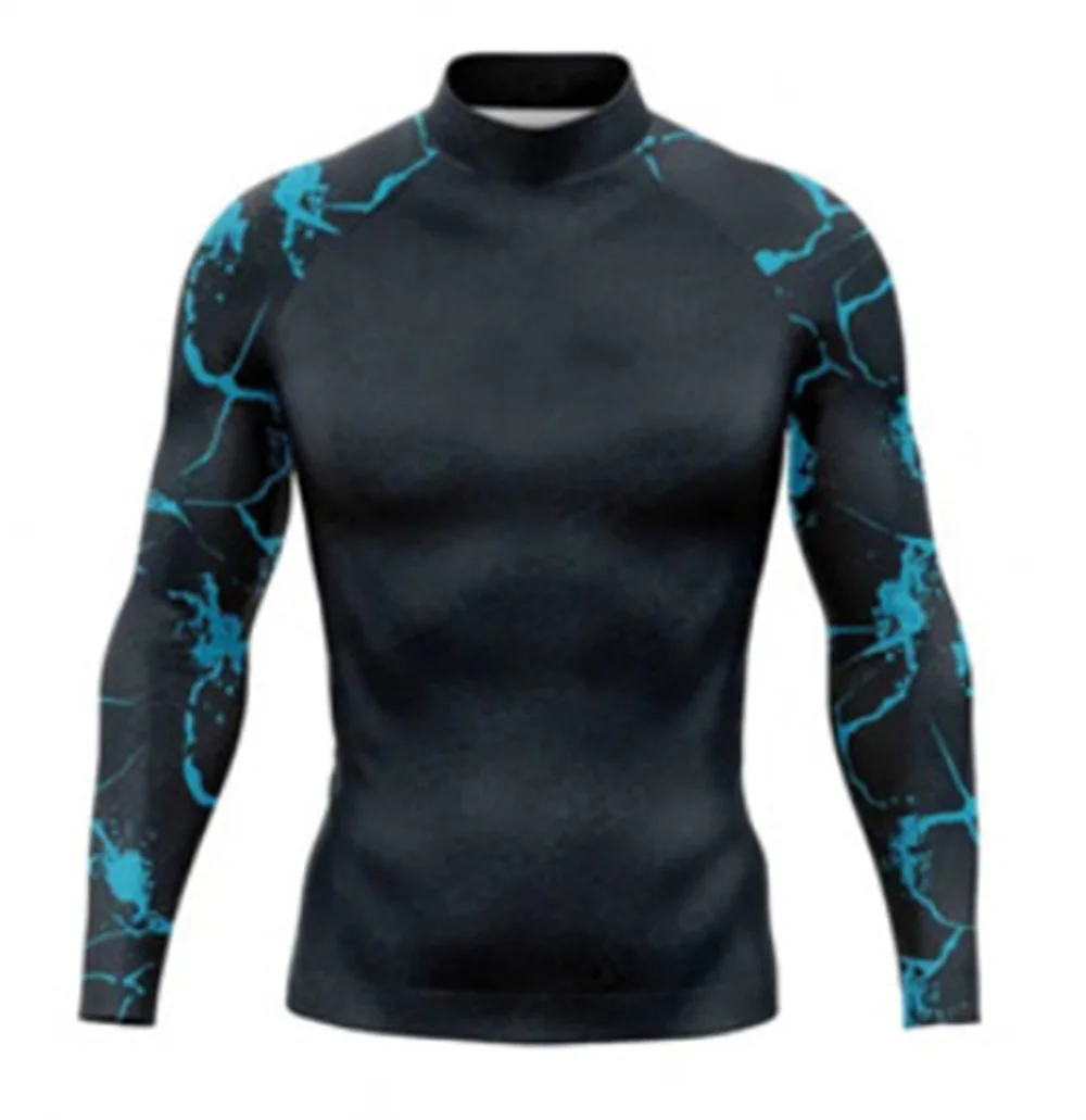 Men Wetsuits Swimming Beach UV Protection Swimwear Rash Guards Long Sleeve Shirts Surfing Diving Swimsuit