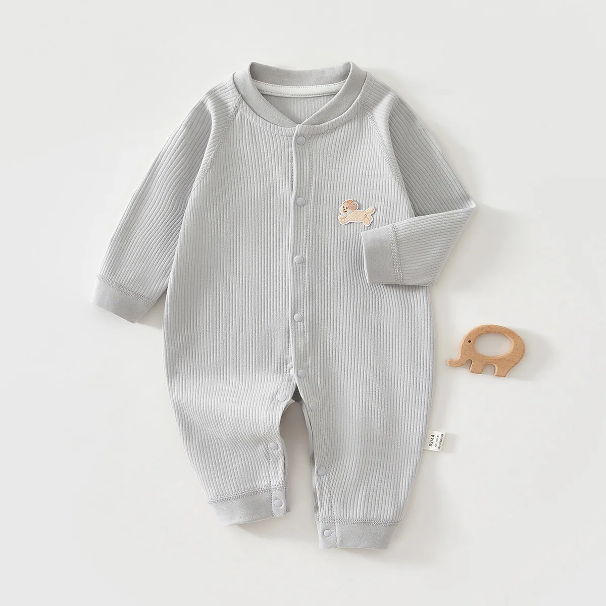 Newborn Boy Cartoon Style Soft Pure Cotton Onesie Infant Spring Autumn Warm Romper 0-18 Month Baby Girl Outdoor Daily Jumpsuit