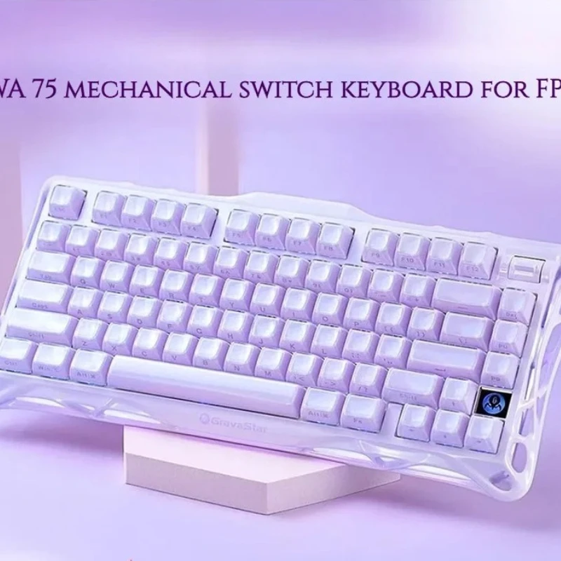 

WA 75 Purple Mechanical Keyboard Customized 79 Layout FPS Wired Cherry Profile Hot-Swap RGB E-sports Gaming Office Keyboard Gift