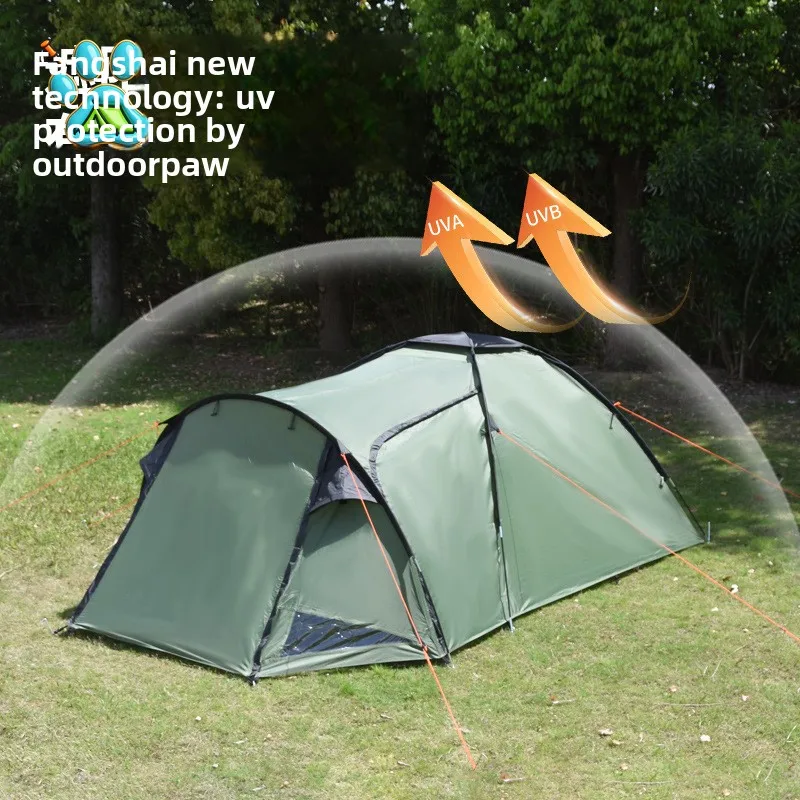 Cross-border hot-selling outdoor portable camping tent 4 people camping thickened sunscreen waterproof tent travel foldable