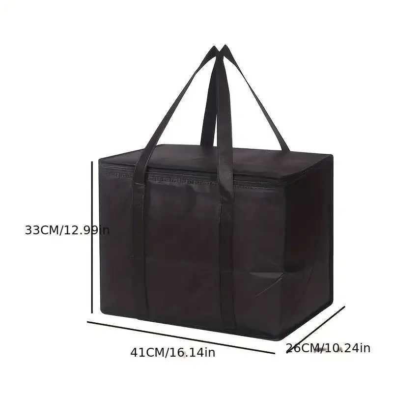 Large Capacity Insulated Grocery Bags Foldable Reusable Soft Cooler Bag Lightweight Hot Cold Takeout Food Delivery Bag