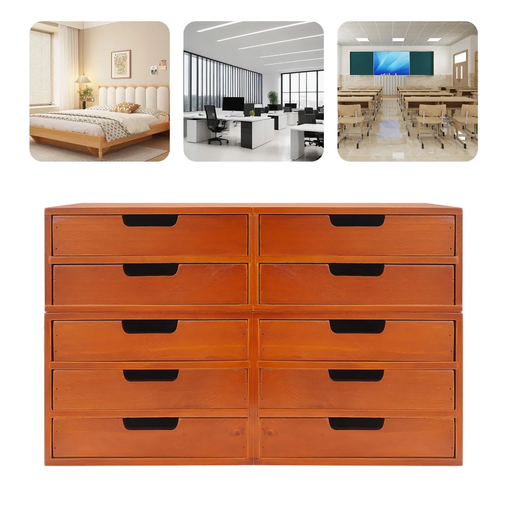 

Набор коричневых шкафов с ящиками из 4 предметов, многоуровневые настольные органайзеры для хранения ящиков, новинка