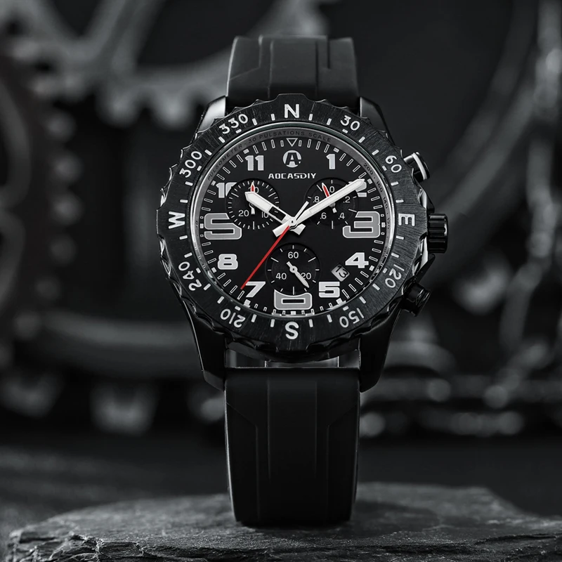 Men's quartz watch fashionable multifunctional timing large dial waterproof quartz watch sports outdoor student watch