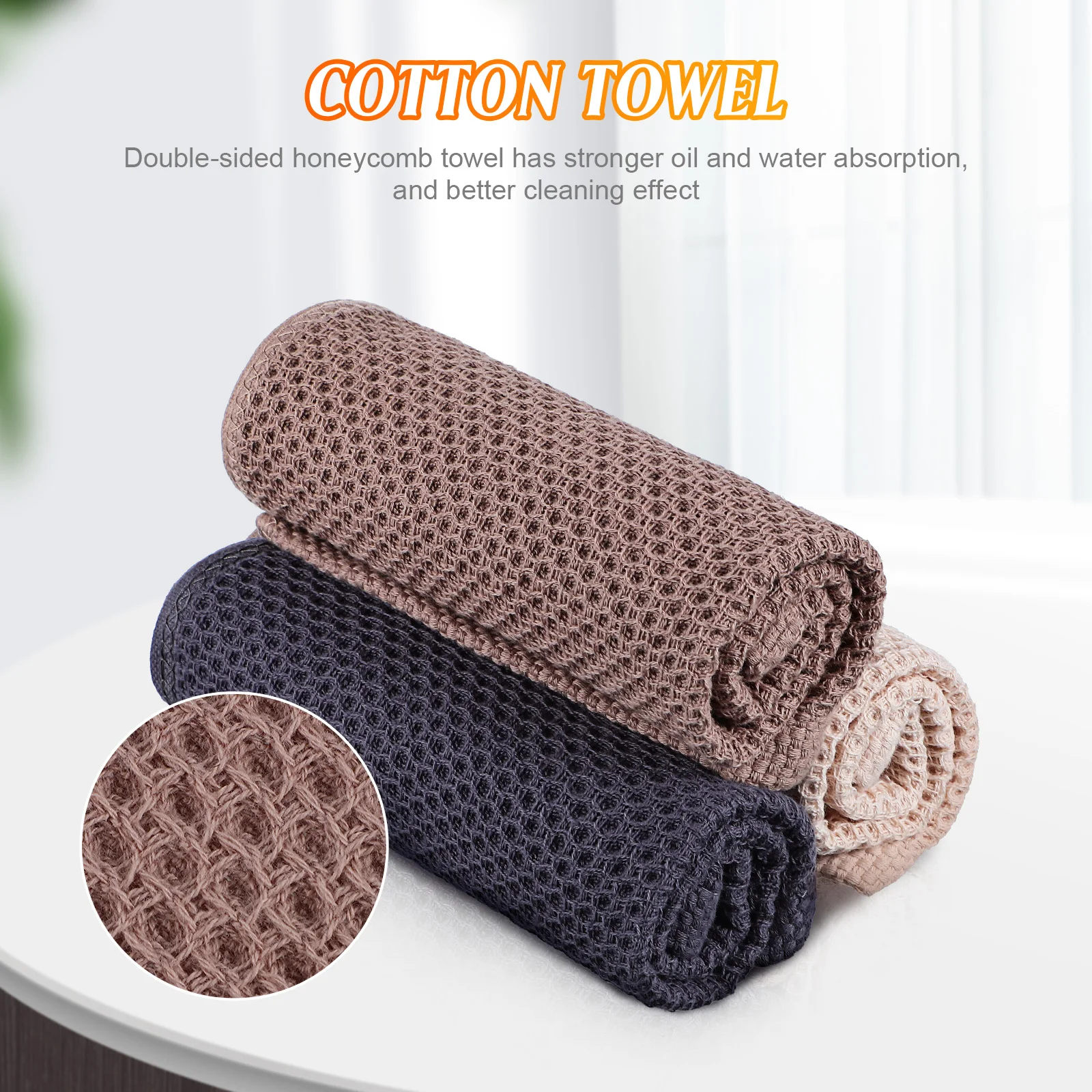 

3 Pcs Square Cotton Towels Lightweight Absorbent Kitchen Dish Cloths For Washing Dishes Multiple Colors Large Size Cleaning Rags
