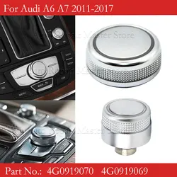 MMI Radio Volume Knob Rotary Button Switch or Menu Switch Setting Cover Cap 4G0919070 4G0919069 For Audi A6 A7 2011-2017