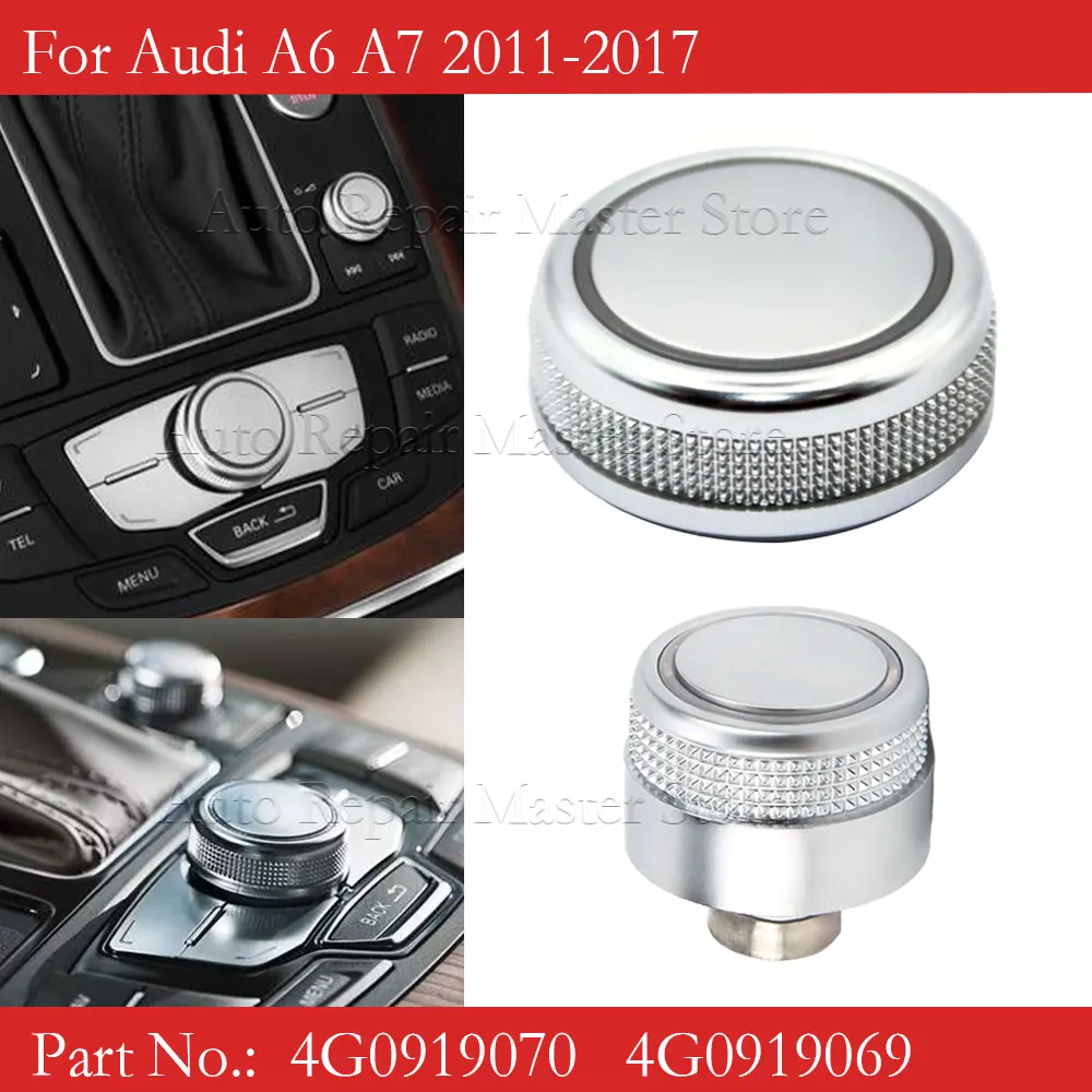 4G0919070 4G0919069 MMI Radio Volume Knob Rotary Button Switch or Menu Switch Setting Cover Cap For Audi A6 A7 2011-2017