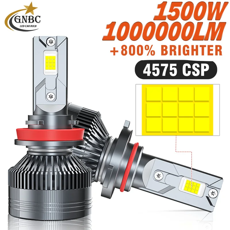 

1500W H7 H11 880 H3 LED Headlights Bulbs CANBUS 4575 CSP Super Bright Car Light H4 H1 HB3 HB4 9005 9006 H9 H8 Turbo Fog Light