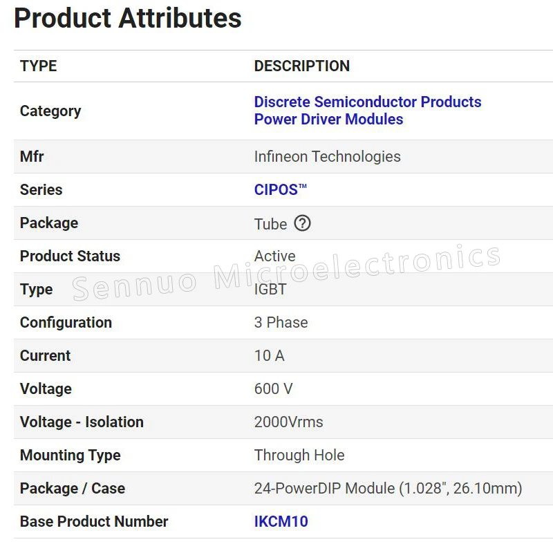 1Pcs IKCM10H60GA Power Driver Module IGBT 3 Phase 600 V 10 A 24-PowerDIP Module