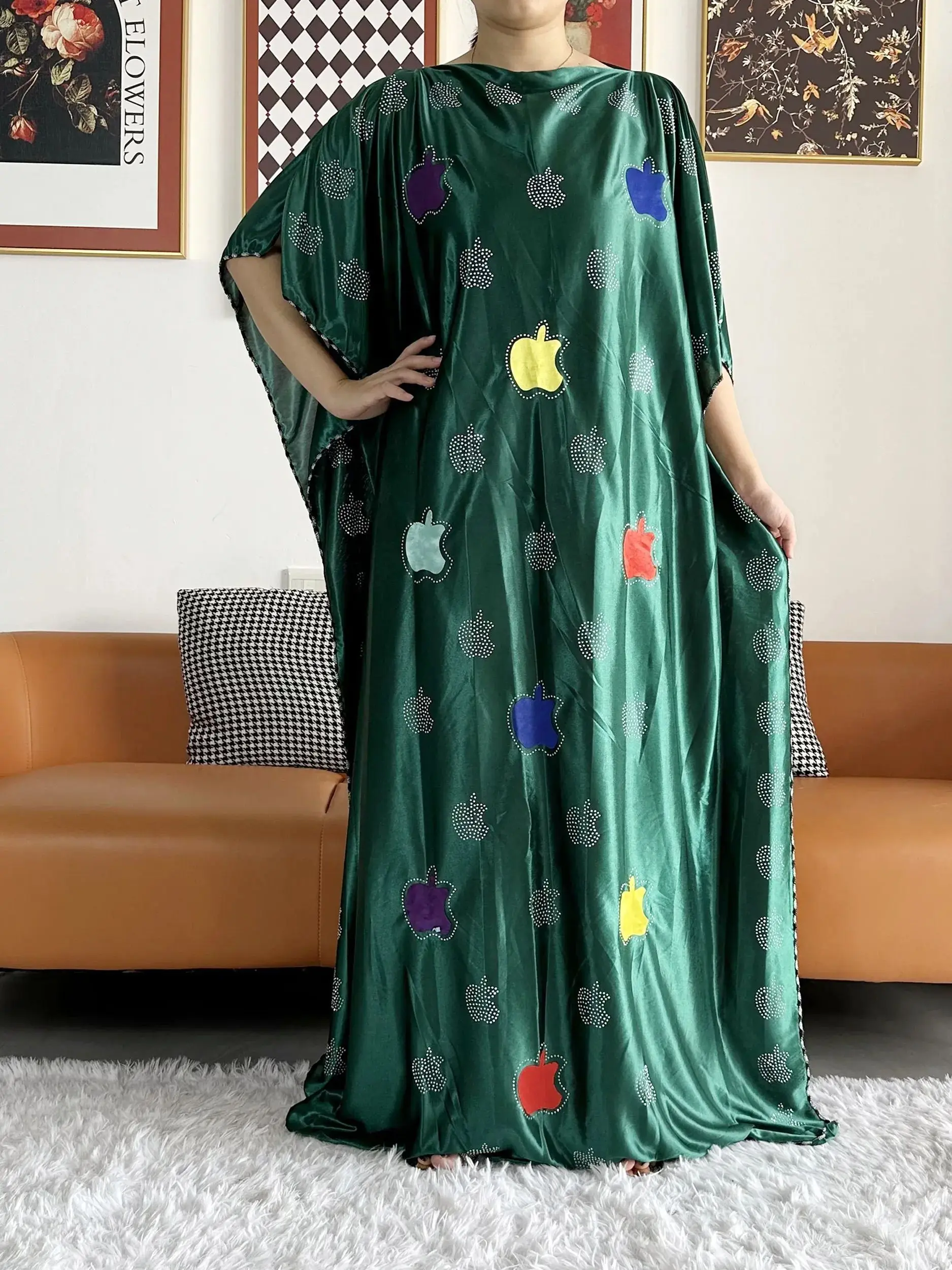 2026 African Summer Kaftan Muslim Women Dress India Caftan Traditional Wear Printed Fabric Africa Femme Maxi Casual Outfit
