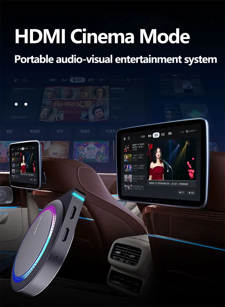 صندوق Carplay Android Auto AI اللاسلكي، التوصيل والتشغيل يناسب السيارات من 2016,3 في 1 Android 13 QCM6125 8+128gb، يدعم أي تطبيق - KT6 Pro
