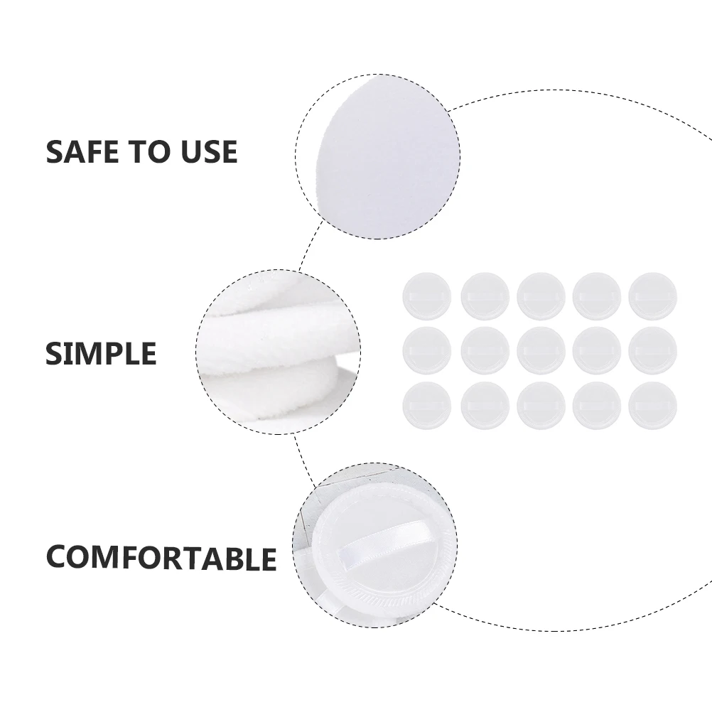 

15 Pcs Round Powder Puff Make up Applicators Small Makeup Tool Gentle Pure Cotton Supple Fine Workmanship