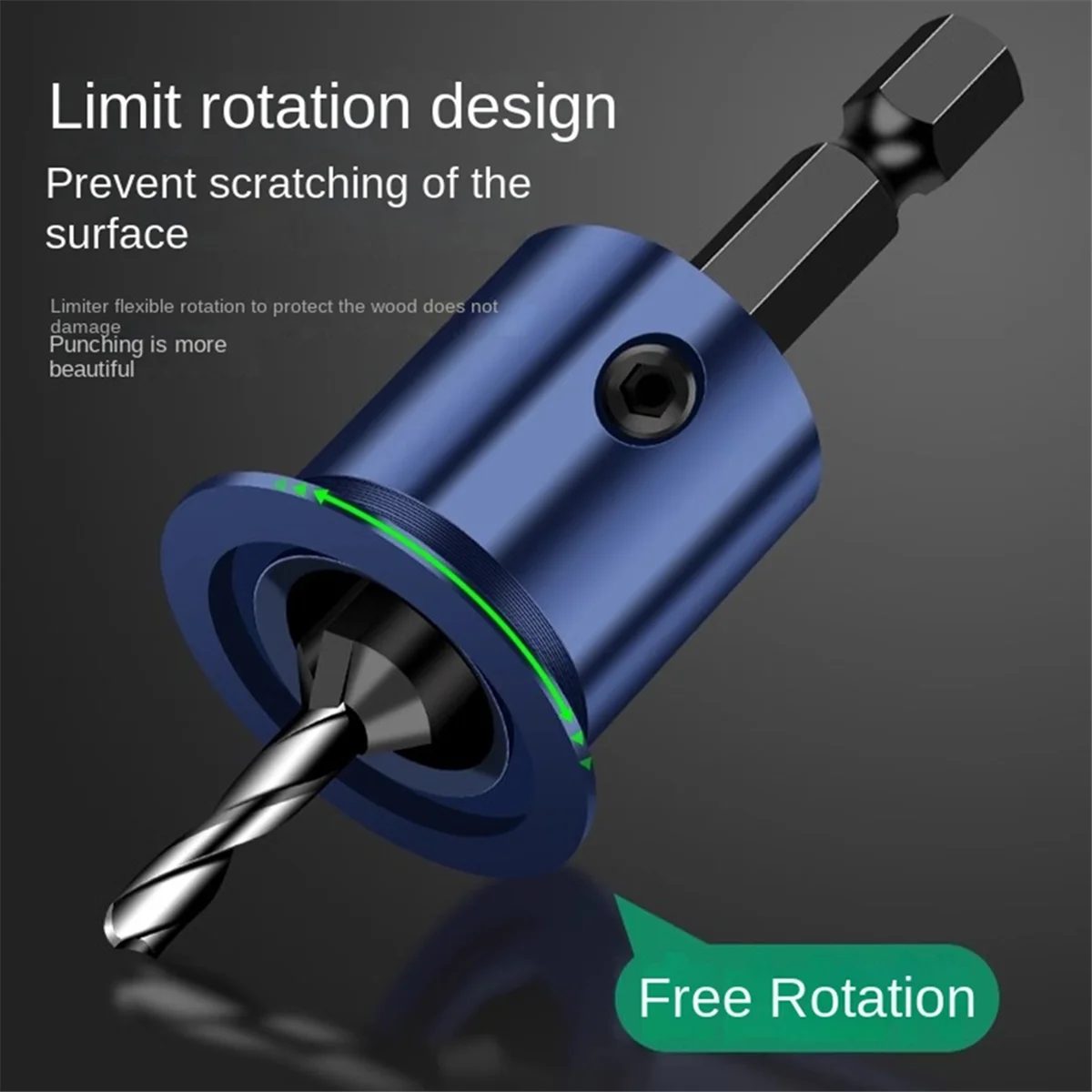 8mm Shank Countersunk Drill Bit Alloy Core Limiter Countersink Drill Router Bit Woodworking Drilling Pilot