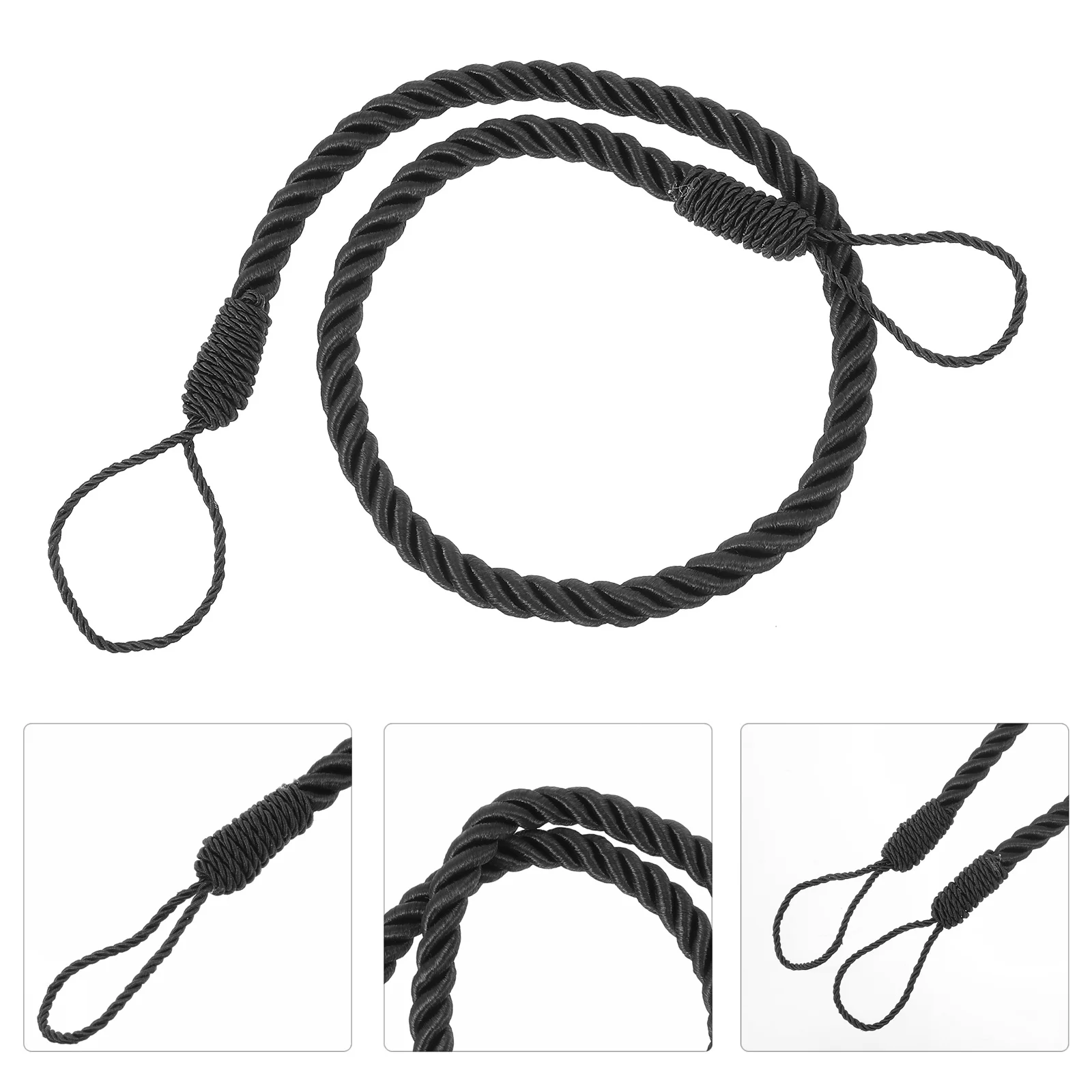 

2Pcs Curtain Tie Ropes Well Knitted Curtain Tieback Simple Solid Color Suitable for Home Office Decorative Accessories
