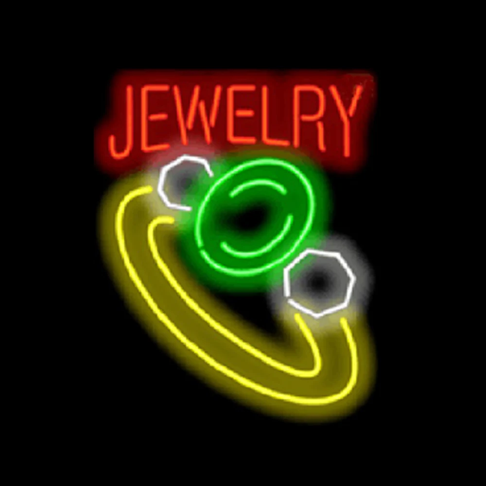 JEWELRY Diamond Ring Neon Light Sign Custom Handmade Real Glass Tube Store Firms Advertise Room Decor Display Lamp Gift 20