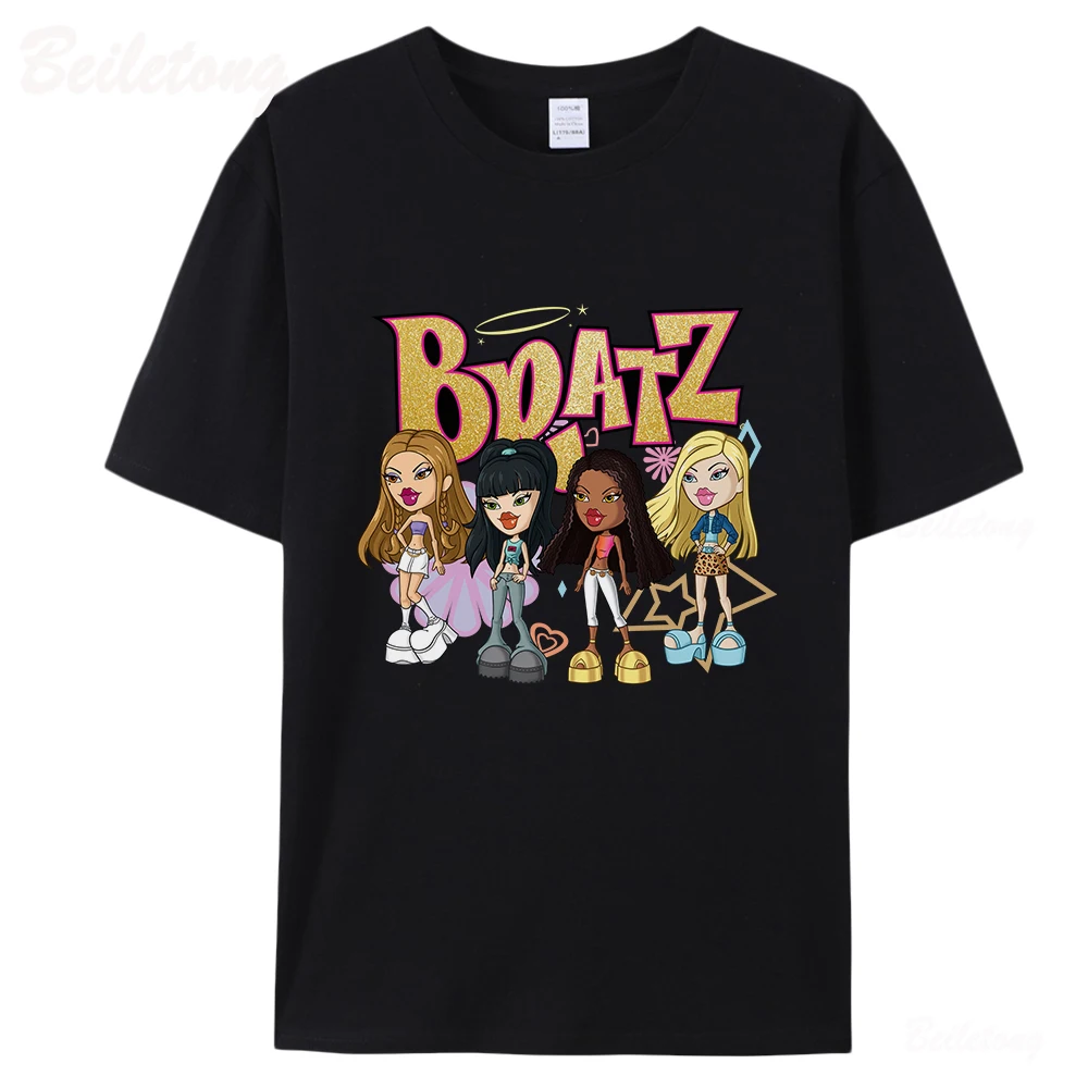 Bratz Women T Shirt Classic 2000 Y2k Shirts Kawaii Aesthetic Harajuku 100%Cotton Pink Print Tops Summer Girl Fashion Tees O-neck