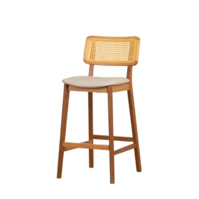 الشمال نمط خشبي بار البراز الخوص الروطان كرسي مرتفع الترفيه المنزل بار الأثاث التصميم الحديث