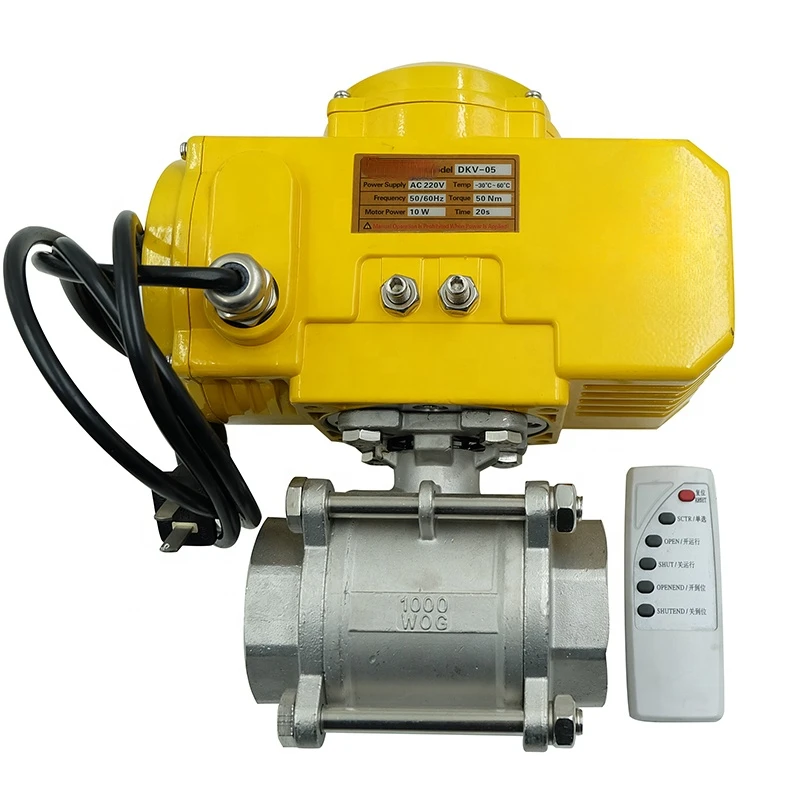 Electric motorized ball valve 12V 24V 220V 3pc electric actuator stainless steel 316