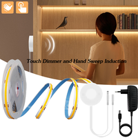Touch Dimmer and Hand Sweep Induction Switch 12V Flexible COB LED Strip Light 320 LEDs/M LED Light Tape Bedroom Kitchen Lighting