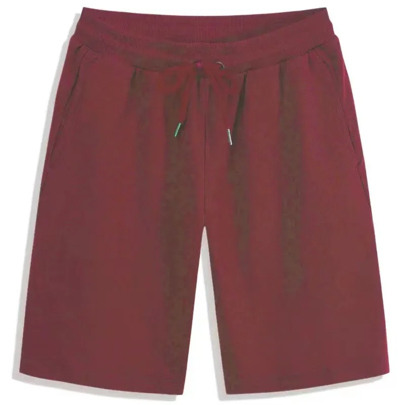 Summer Solid Men's Shorts Elastic Drawstring Shorts Joggers Loose Fitness Breathable Sports 5 piece Cotton Outfit Casual Pants image 5