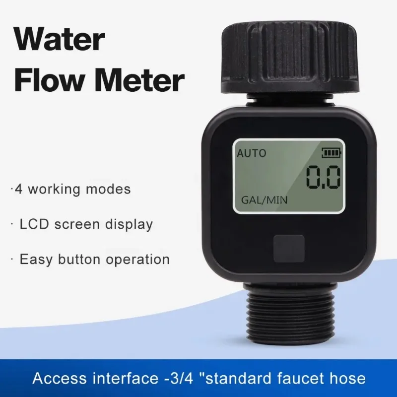 Multi‑Function Digital Water Flow Meter Large LCD Screen Electronic Water Quantity Measuring Counter For Water Pipeline