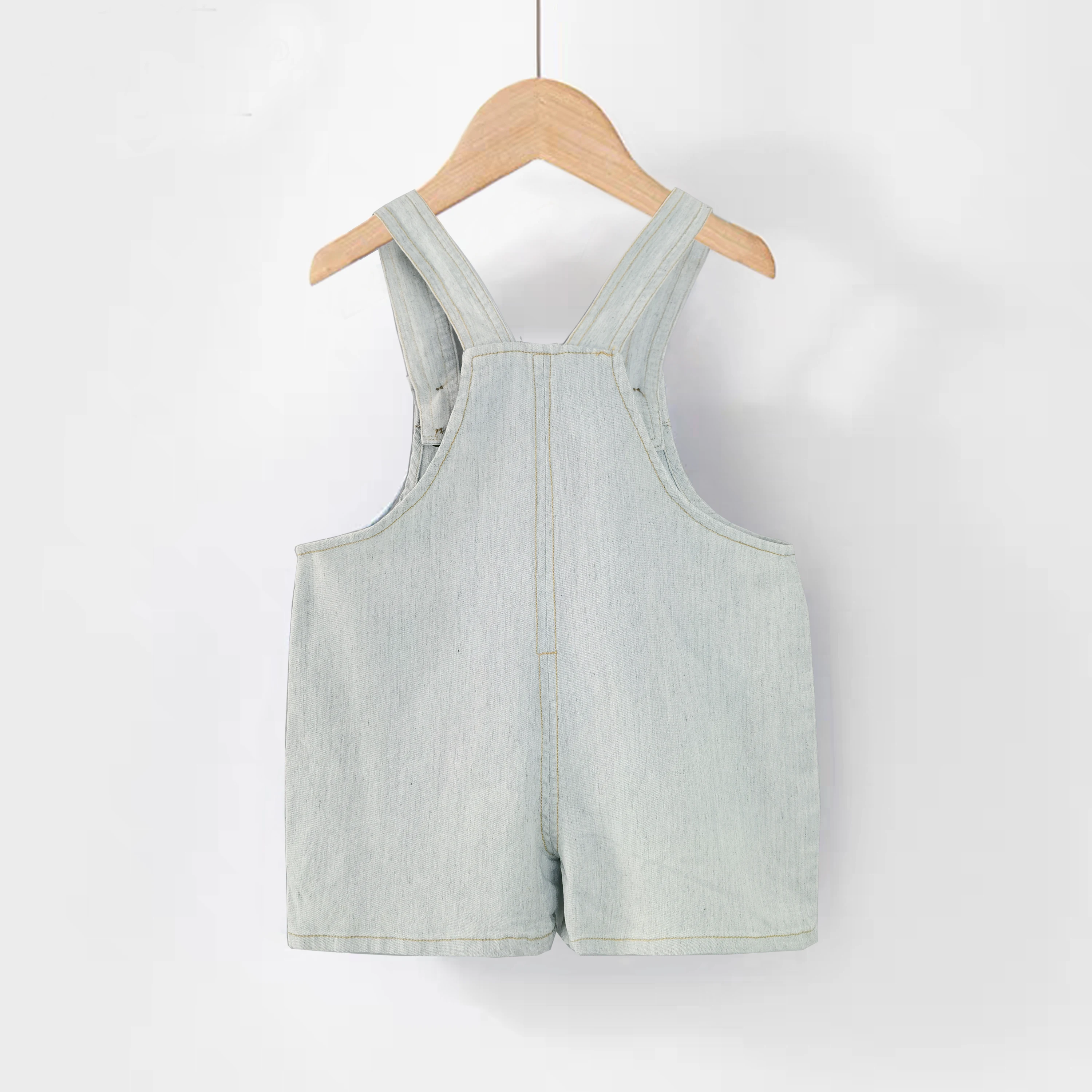 IENENS Baby Overalls Boy Sleeveless Jumpsuit Infant Summer Shorts Cotton Light Blue Dungarees For 6-24 Months