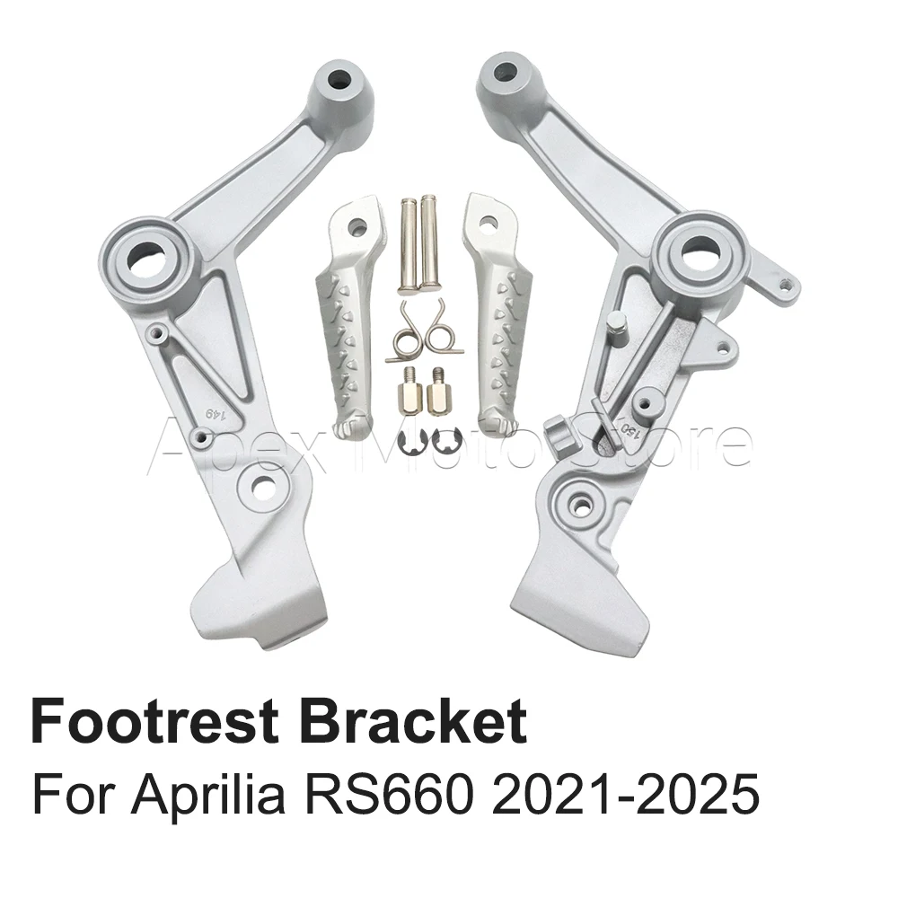 Motorcycle Accessories Front Driver Footrest Foot Pegs Brackets Set For Aprilia RS660 RS 660 2021 2022 2023 2024 2025