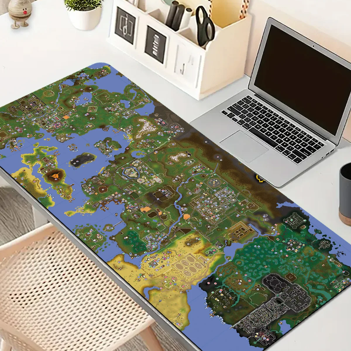 Extended Gaming Mouse Pad PC Desktop Keyboard Mat Pixel Style Map Laptop Protector Table Cover Mouse Pads Gaming Desk Accessory