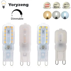 Ściemnialna Mini G9 żarówka LED 3W 5W 110V 220V 2835 światło SMD biała lampa zastąpić 30W halogenowe oświetlenie do kryształowego żyrandola