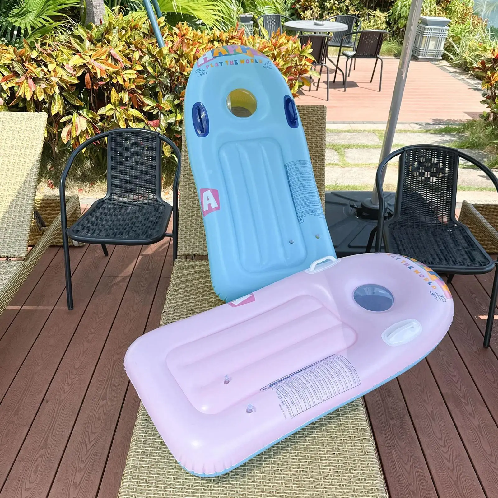 Flotadores de piscina flotadores de piscina cama para niños estera de salón balsa flotante tumbona juguetes para jardín patio trasero al aire libre