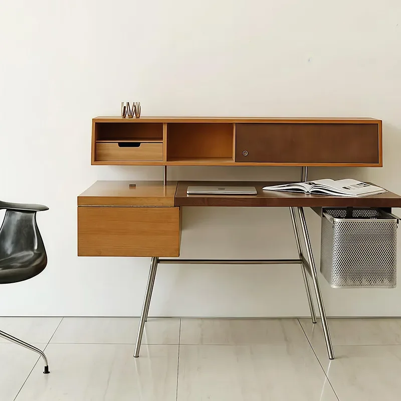 D12- solid wood home desk medieval Bauhaus style desk modern workbench