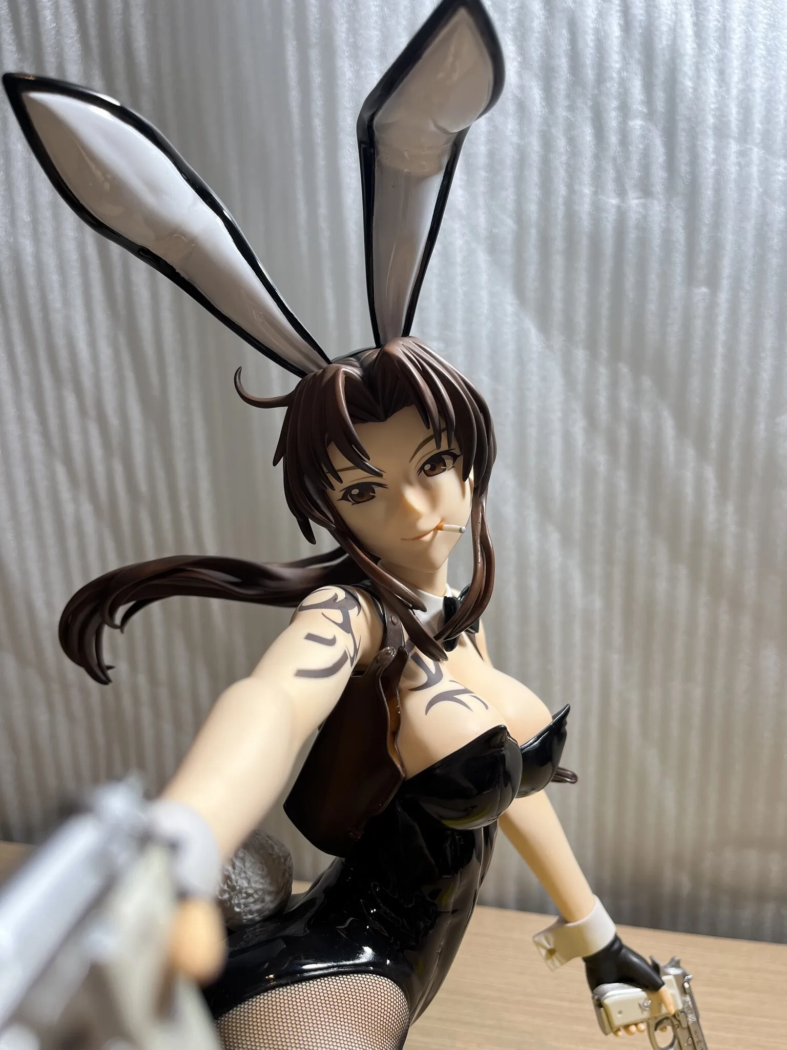 34CM Original Bulk FREEing B-style Black Lagoon Revy 1/4 Bunny Ver Anime Action Figures PVC Collection Doll Model Toys Gift