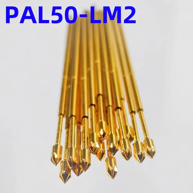 20/100PCS PAL50-LM2 Spring Test Probe PAL50-LM Test Pin Tool 27.8mm Dia 0.68mm Gold Needle Tip 0.90mm Pogo Pin PL50-LM PL50-LM2