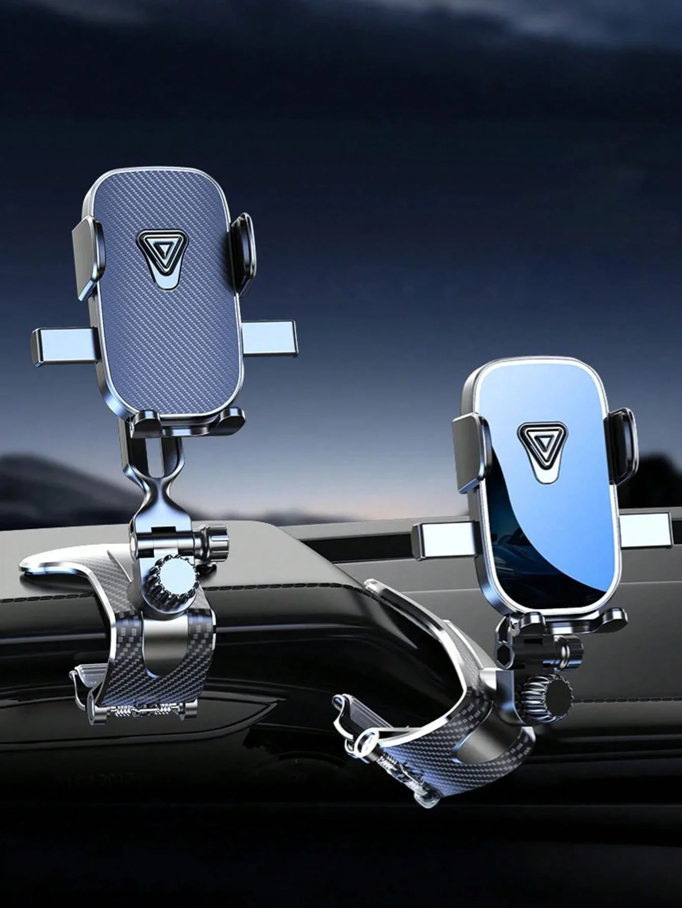 Supporto universale per telefono da auto – 360 °   Supporto a gravità rotante con clip regolabile, blocco automatico, funzionamento con una sola mano, visualizzazione non bloccabile,