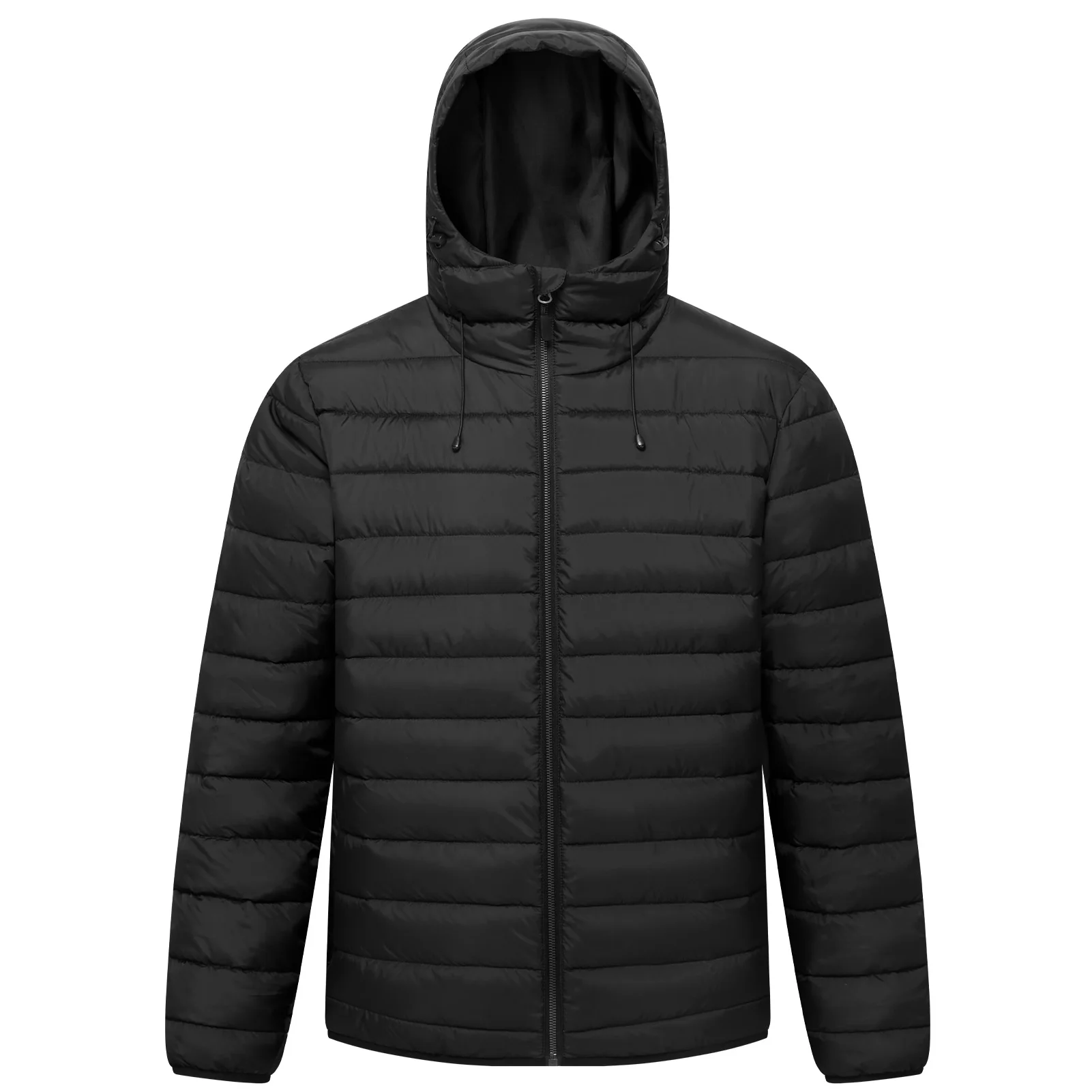 Men’s Lightweight Puffer Hooded Jacket Water Resistant Full Zip Insulated Warm Winter Coats