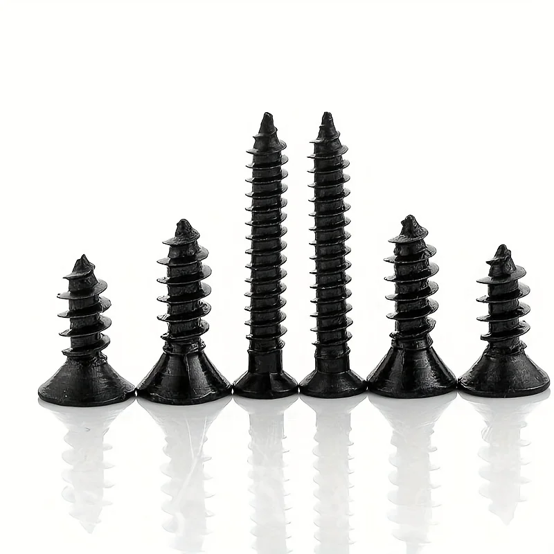 500pcs M3 Black Cross Countersunk Head Self Tapping Screw Combination Set with Locking Screws, Wooden Screws, Self Tapping Screw