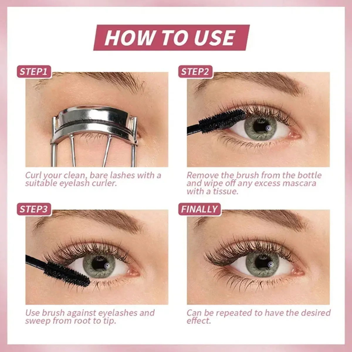 Smooth Eyelash Primer No Residue Natural Mascara Quick Film Long Lasting Mascara Curly Waterproof Mascara Plump Thick Mascara