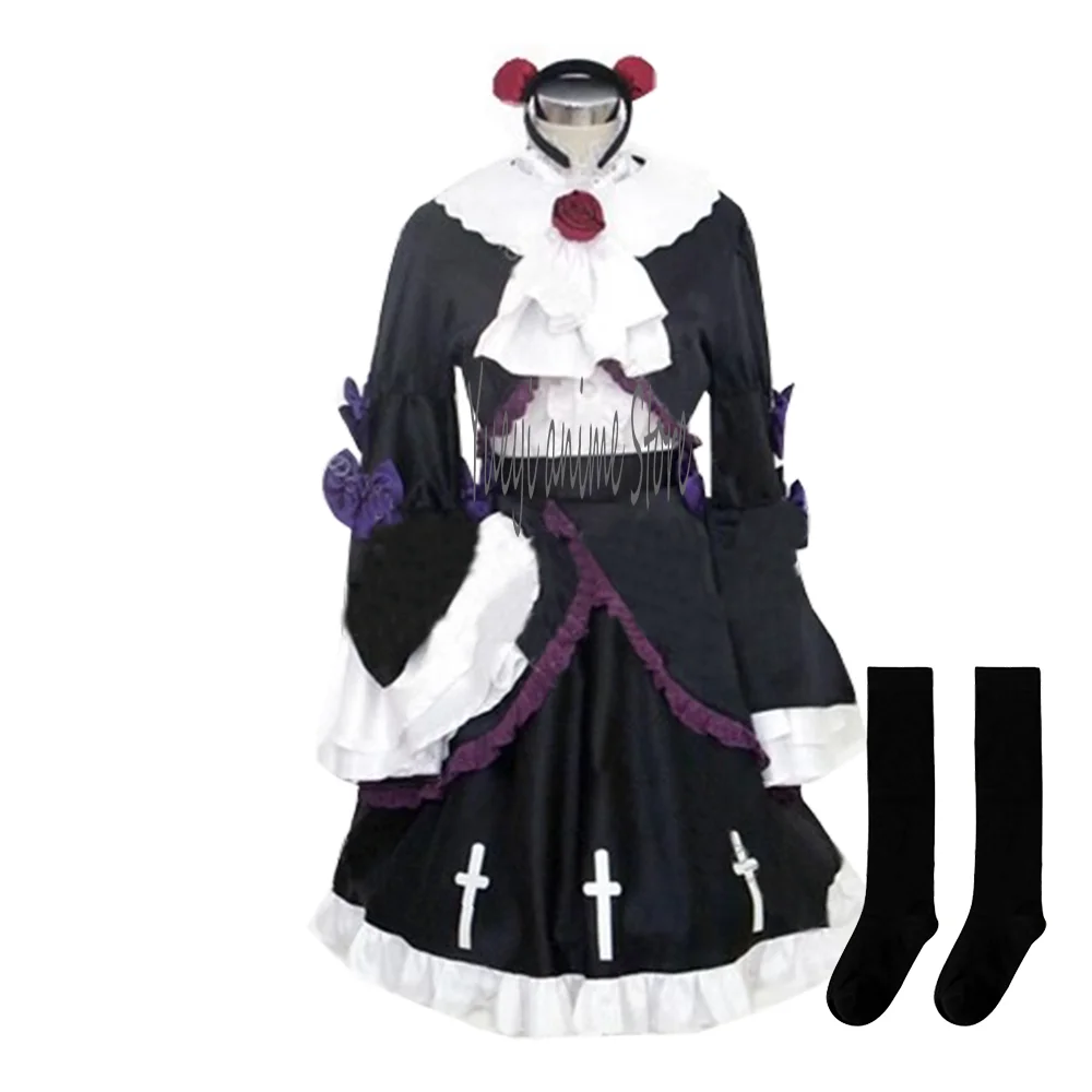 

Anime cosplay Gokou Ruri costume Gothic Lolita Black dress suit----- customized