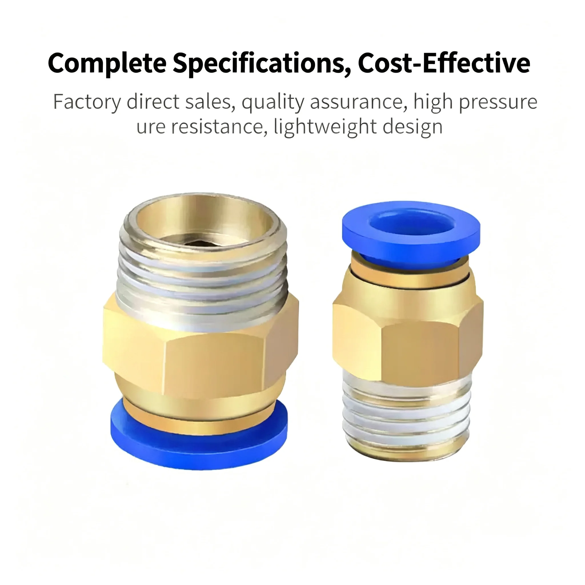 50Pcs PC Pneumatic Fitting Air Connector Quick Connecors Fitttings PC4-M5 PC4-01 PC6-01 PC6-02 1/8 1/4  3/8 1/2 Male Thread