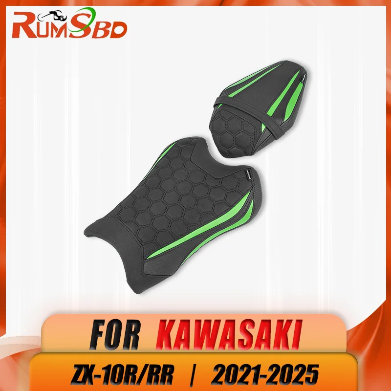 

For Kawasaki ZX-10R/RR 2021 2022 2023 2024 2025 Motorcycle Front Seat Cushion Motorcycle Driver Rider Seat Pad Covers Pillion