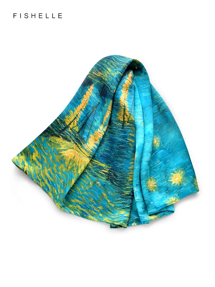 Foulard Long en Soie 100% Naturelle de Couleur Bleu Lac, Châle Hijab Eldana, Cadeau de Luxe, de Haute Qualité, 600 Pièces