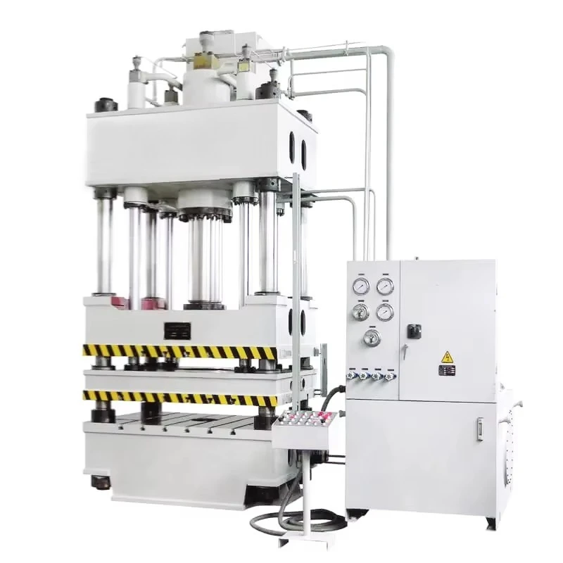 Programmable Four Columns Hydraulic Press 200T Brake Pad Hot Forming Automatic Unloading Stamping Press with Motor Pump PLC