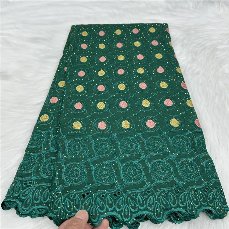 5 yard With Scarf Swiss lace fabric Dry lace embroidery African 100% cotton fabrics Swiss voile lace Dubai style 18L1073001