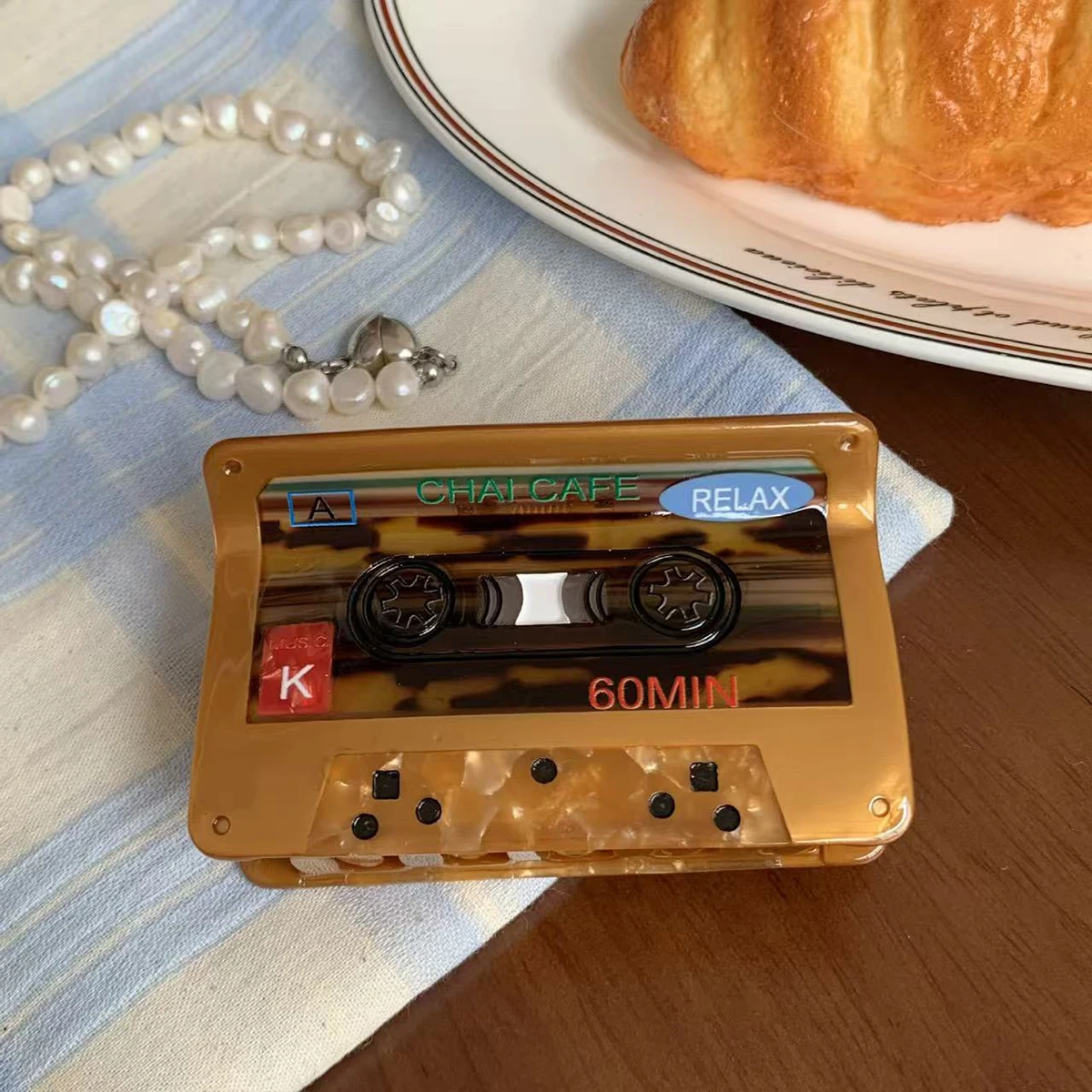 1 Stück französischer literarischer Haarspangen-Clip für Damen, Cello-Gitarren-Klavier-Acetat-Spleiß-Haarspangen-Clip, kreatives Haaraccessoire – Detail 7