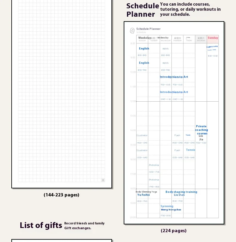 Kinbor 2026 Wochenplaner, Zwei Seiten pro Woche, Zeitplanbuch, Diszipliniertes Stanzbuch, Effizienzhandbuch, Tägliches Zeitmanagement – Detail 11