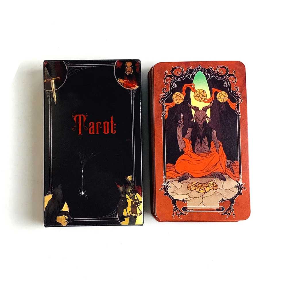 

Hot-selling Tarot Deck A 78 Cards Family Gathering Cards Game Fortune Divination Board Game , Halloween and Christmas Gifts