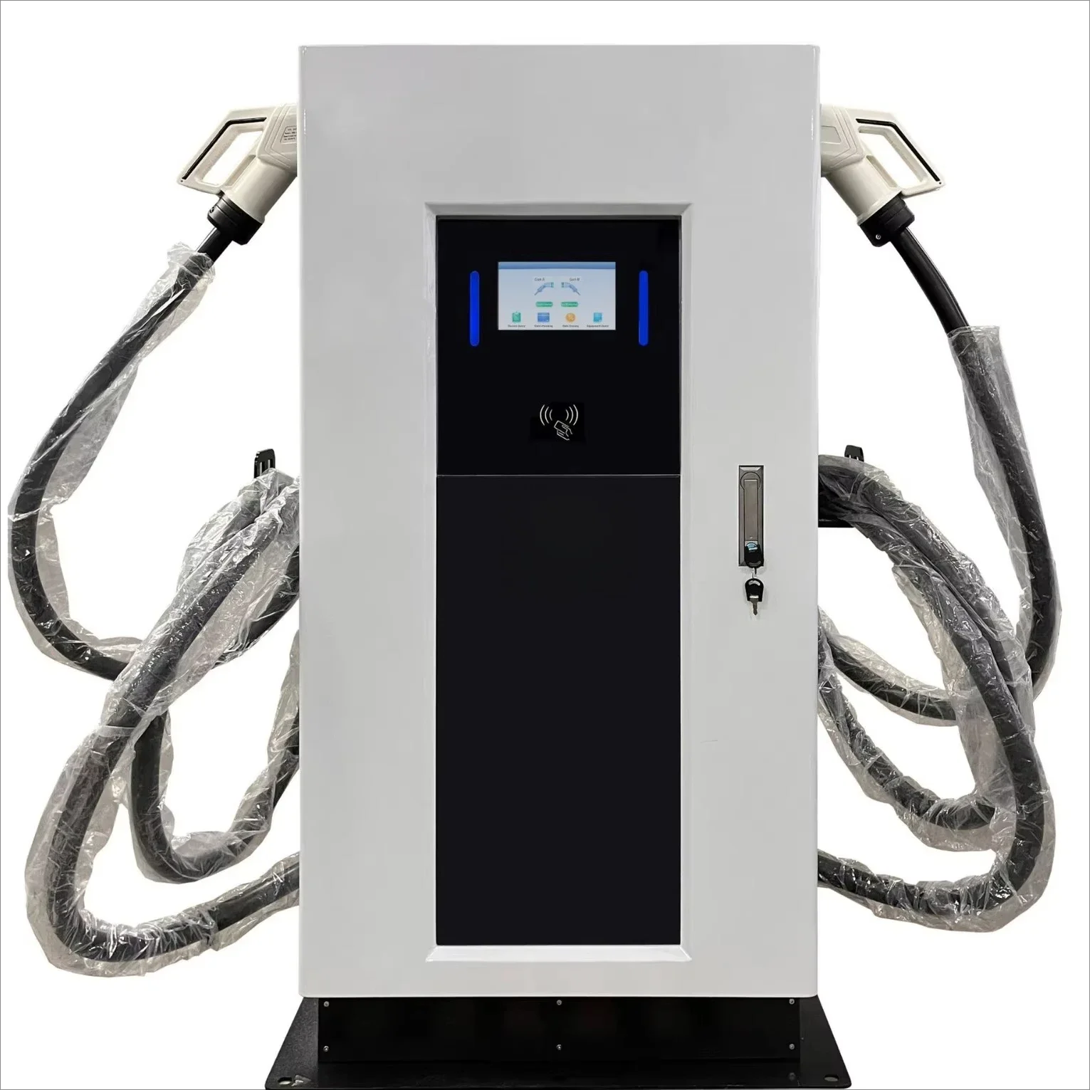 Dual PLUGS Fast DC Floor-Standing Charging Pile New Commercial Operation Electric Vehicle 60kW CCS2/GBT Card Payment OCPP