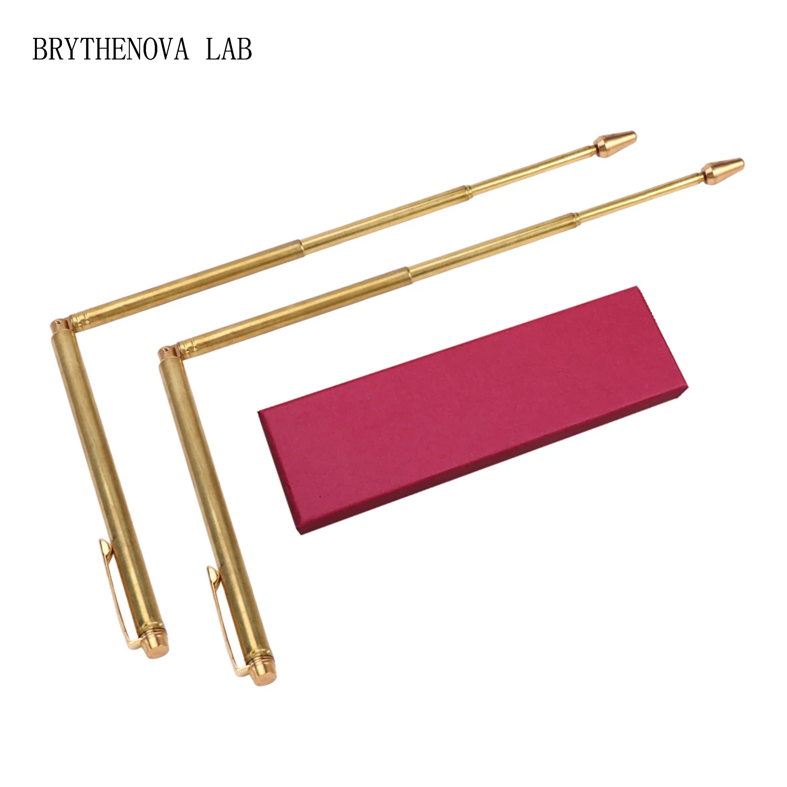 2Pcs Pure Copper Dowsing Rods Metal Detector Rod Water Portable Witching Dragon Seeking Tool Divining Rod Pen